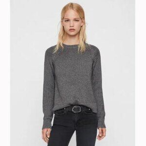 All Saints Zelda Graphite Metallic Crew Neck Jumper